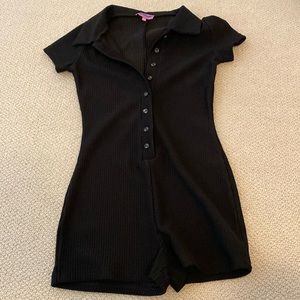 ediked black lucia ribbed romper